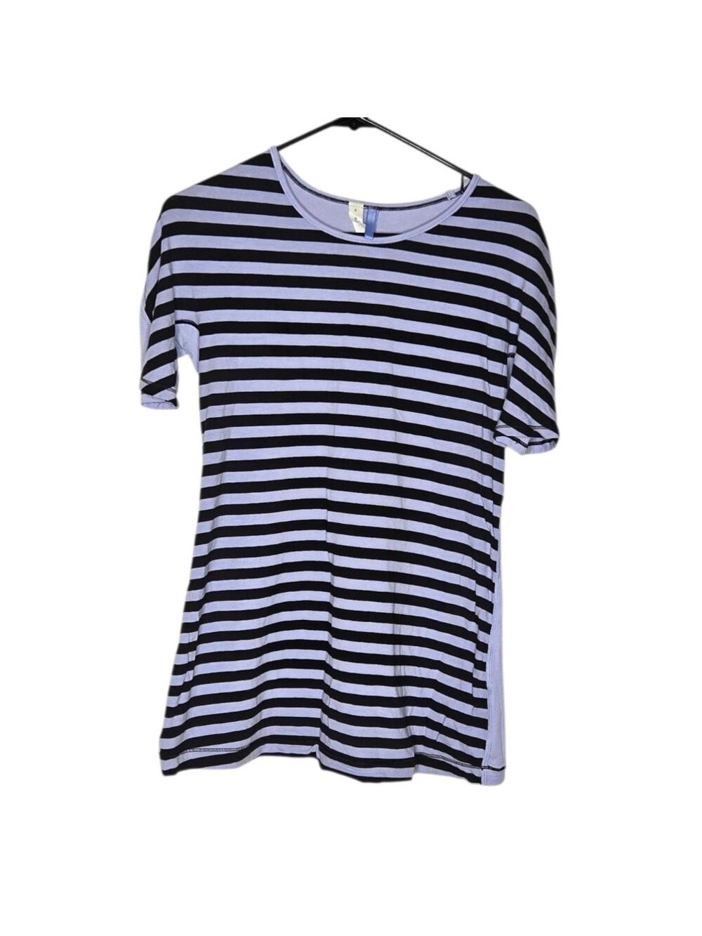 Lululemon Purple & Black Stripe Devotion Short Sleeve Shirt Women's 6